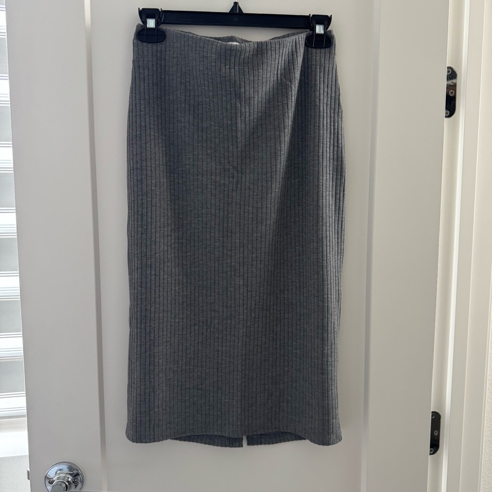 Gray Knit Midi Dress
